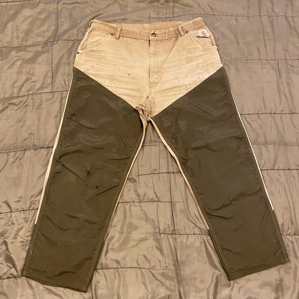 Distressed Vintage Carhartt Brush Briar Double Knee Hunting Pants